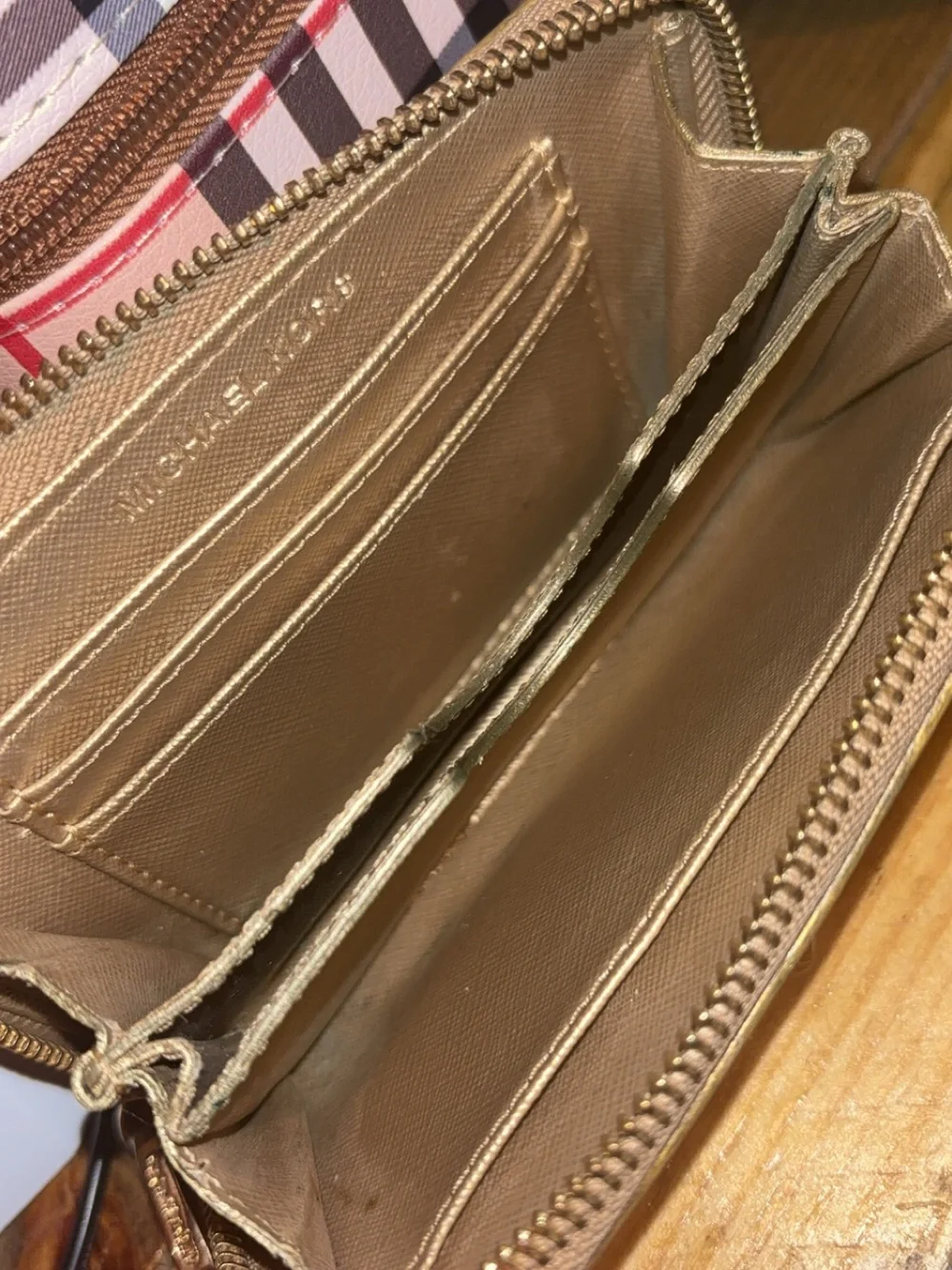 Michael Kors Gold Metallic Embossed Wristlet